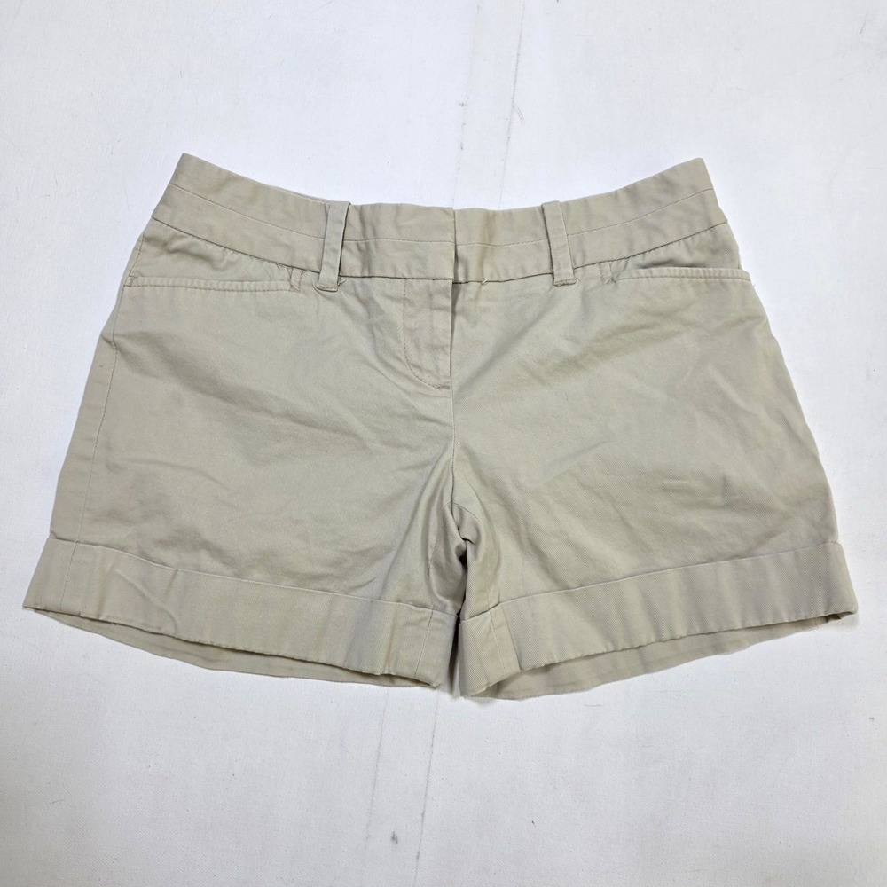 The Limited Shorts Womens 2 Tan Drew Fit Cuffed Chino Twill Casual Summer 8495